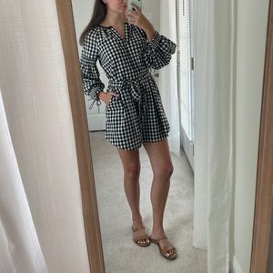 Black and White Gingham Mini Dress | Cotton Bleu